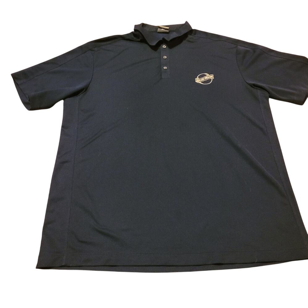 Nike Golf Dri Fit Blue Moon Emblem Black Polo Shirt XXL Preppy Business Casual